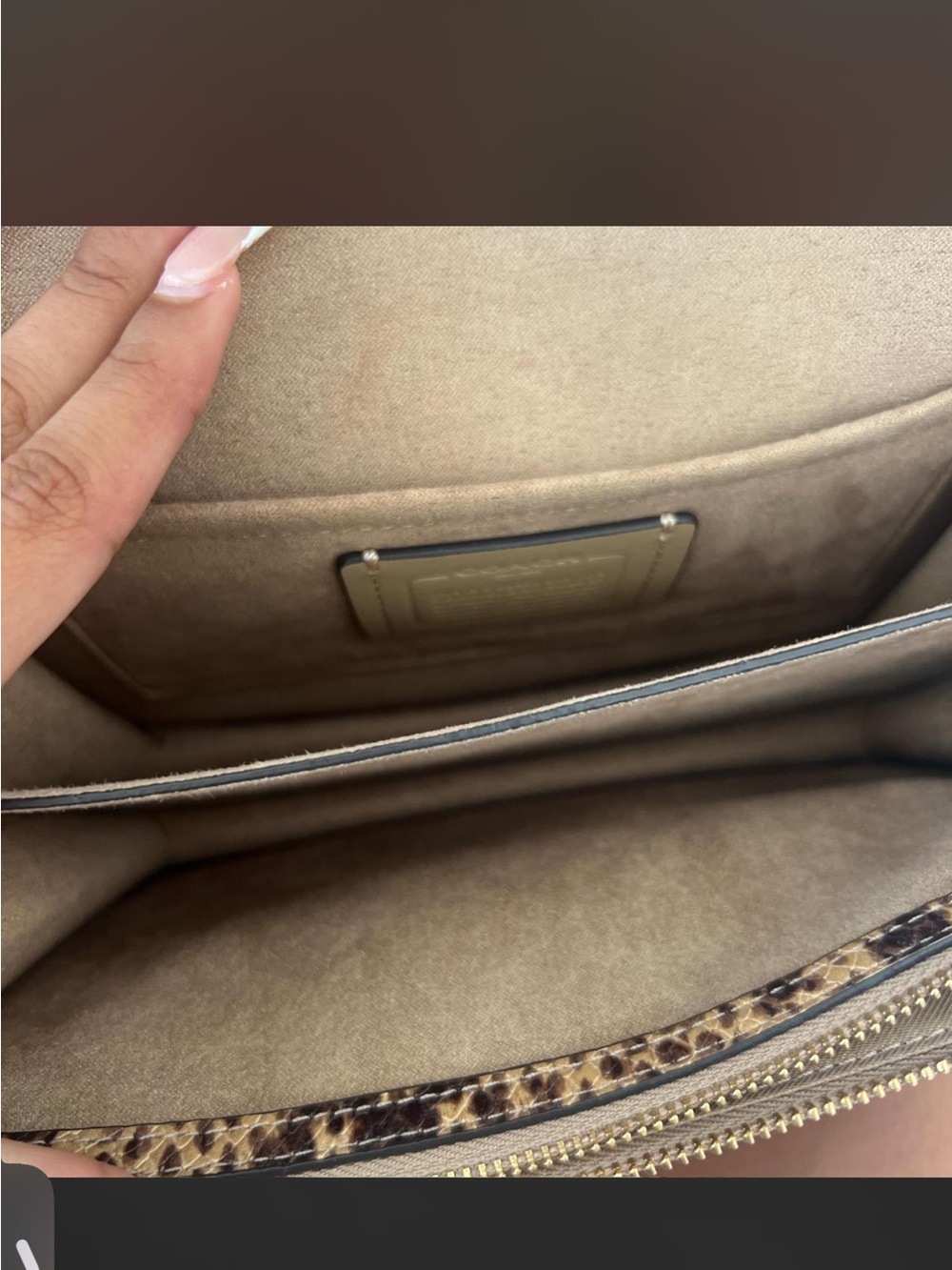 Coach Klare Leather Chain crossbody bag with Leopard Trim - Picture 6 of 7